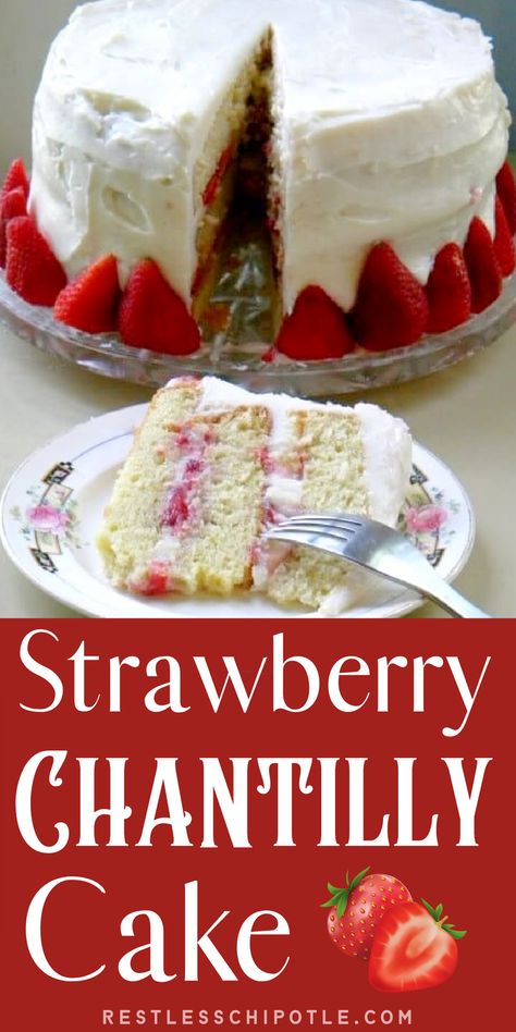 Strawberry Cake With Chantilly Cream, Cake Recipes Mothers Day, Italian Strawberry Cream Cake, Strawberry Chantilly Cream, Light And Fluffy Chocolate Cake, Mothers Day Cake Recipes, Great Cakes Recipes, Strawberry Cake With Buttercream Icing, Strawberry Chantilly Cake