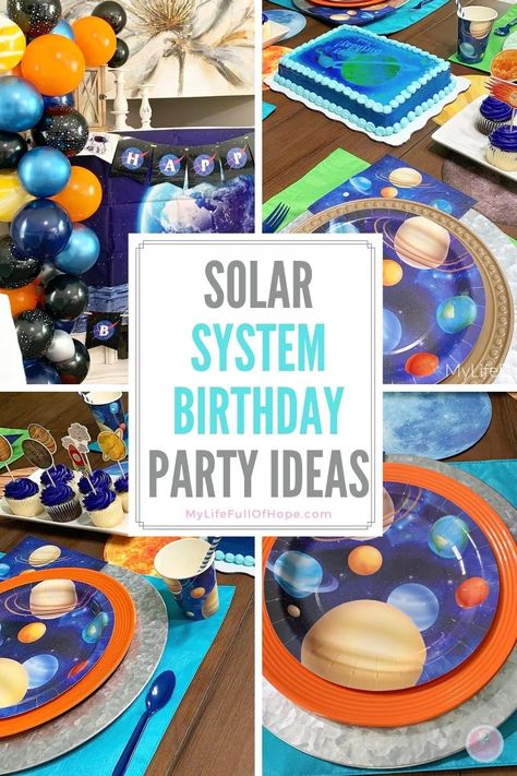 Space Birthday Party Ideas - If you are short on time and in need of a solar birthday party on a budget. I am sharing tips that will save you time, take little planning, and looks like you did the most. #solarsystemparty #spacebirthday #birthdaypartyideasforkids Planets Themed Birthday Party, Solar System Themed Birthday Party, Solar System Party Ideas, Solar System Birthday Party Ideas, Planet Birthday Party Ideas, Space 4th Birthday Party, Planets Birthday Party Ideas, Planet Theme Birthday Party, Space Themed Birthday Party Food