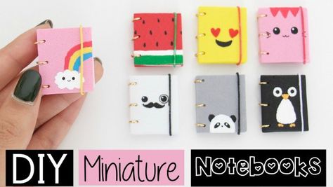 DIY Mini Notebooks Video Escuela Diy, Notebook Diy, Kawaii Crafts, Diy Back To School, Kawaii Diy, Diy School Supplies, Mini Craft, Mini Notebooks, Diy Notebook