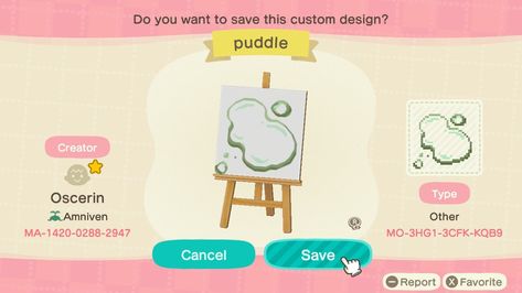 Water Puddle Acnh, Acnh Puddle Design Code, Animal Crossing Puddle Code, Puddle Code Acnh, Animal Crossing Floor Codes, Acnh Puddle Code, Puddle Acnh, Acnh Trashcore, Acnh Countryside