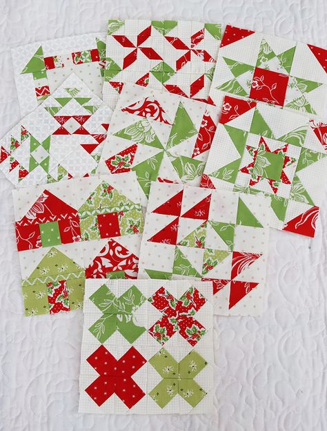 Quilt Block Of The Month, Riley Blake Quilt, A Quilting Life, Christmas Quilting Projects, Christmas Blocks, Mystery Quilt, Picture Quilts, Holiday Quilts, Fabric Collections