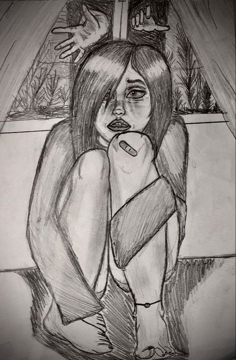 By @brunaaragaoo on instagram #drawing #drawingsketch #drawingstyle #draws #realisticdrawing #pencildrawing #art #artwork #scarydrawing #obscuredrawing #horrordrawing Scared Girl Drawing, Instagram Drawing, Cool Art Drawings, Girl Drawing, Art Artwork, Drawing Sketches, Cool Art, Art Drawings, Male Sketch