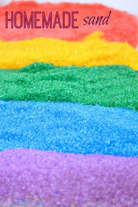 Homemade Sand, Diy Colored Sand, Sands Recipe, Sand Crafts, Colored Sand, Educational Activities For Kids, Sand Art, Play Food, Childrens Crafts