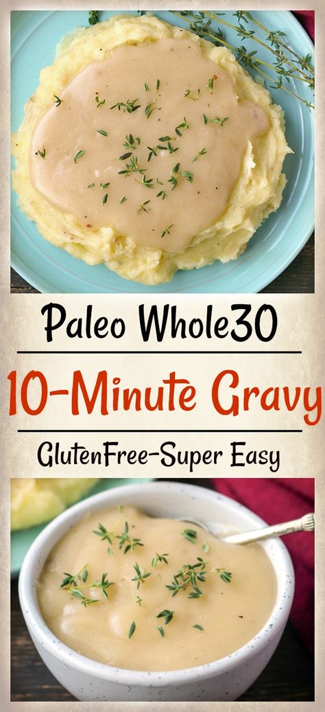 Paleo Whole30 10 Minute Gravy - Real Food with Jessica Paleo Gravy, Turkey And Mashed Potatoes, Dairy Free Thanksgiving, Paleo Condiments, Paleo Thanksgiving, Paleo Sauces, Lectin Free, Paleo Salads, Natural Things