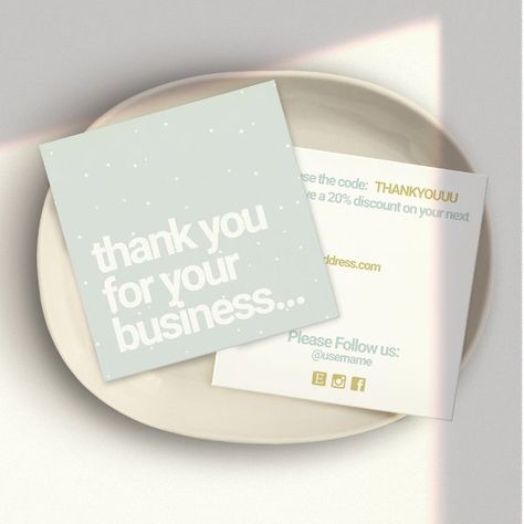 Customer Discount Thank You Winter Stars  Square Business Card Christmas Pregnancy Announcement, Business Thank You Cards, Square Business Card, Customer Loyalty, Business Thank You, Modern Business Cards, Business Card Size, Professional Business Cards, Business Card Template