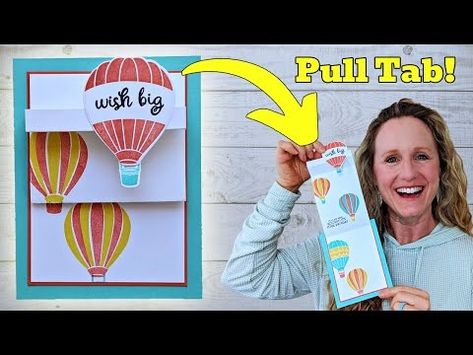 Fun Fold Card Making Class | Pull Tab Extension Card - YouTube Fun Fold Cards, Pull Tab, Card Making, Balloons