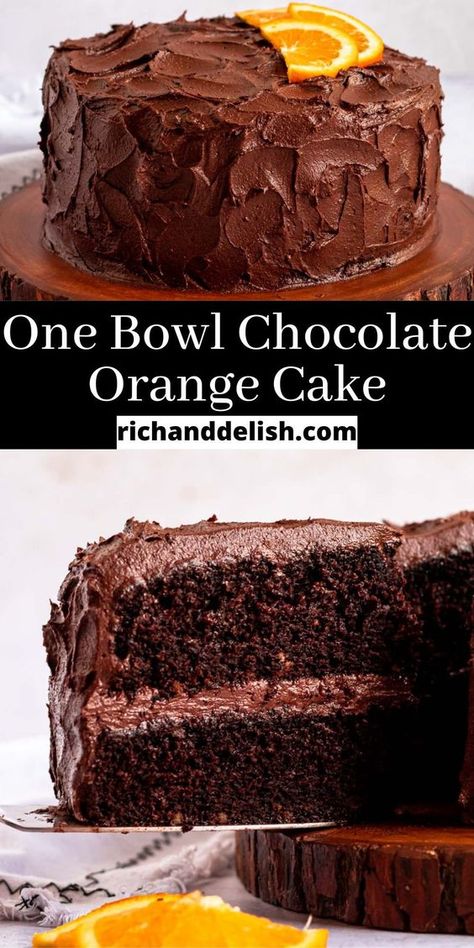 This super moist chocolate orange cake is made with fresh orange juice, orange zest, dutch cocoa powder, and topped with chocolate orange buttercream. Terry's Chocolate Orange Cake, Chocolate Orange Frosting, Orange Dessert Recipes, Chocolate Orange Desserts, Orange Desserts, Orange Recipes Dessert, Orange Cakes, Chocolate Desert, Chocolate Orange Cake