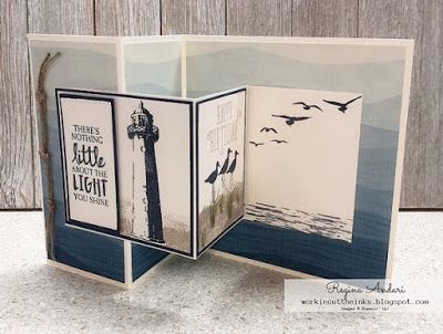 High Tide Stampin Up, Z Cards, Stampin Up Karten, Tarjetas Pop Up, Fancy Fold Card Tutorials, Nautical Cards, Beach Cards, Masculine Birthday Cards, Birthday Cards For Men