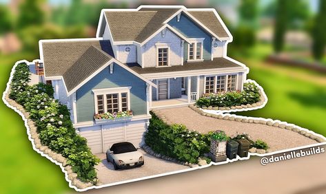 Coastal Suburban Home, Sims 4 Suburban Family Home, Sims 4 Newcrest Community Lots, The Sims 4 Houses Brindleton Bay, Sims 4 Brindleton Bay House, Ts4 Brindleton Bay House, Craftsman Houses, Suburban Home, Sims Building