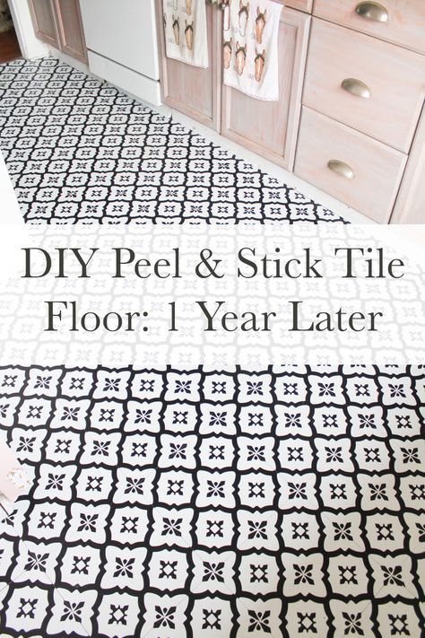 Stick On Tiles Floor, Diy Kitchen Flooring, Peel And Stick Floor Tiles, Sticky Tile, Stick Floor Tiles, Tile Floor Diy, Laundry Room Tile, Floor Makeover, Entryway Flooring