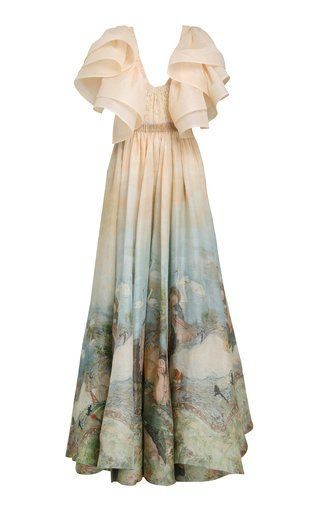 Black Velvet Skirt, Printed Gowns, Silk Linen, Silk Gown, 가을 패션, Linen Dress, A Dress, Moda Operandi, Pretty Dresses