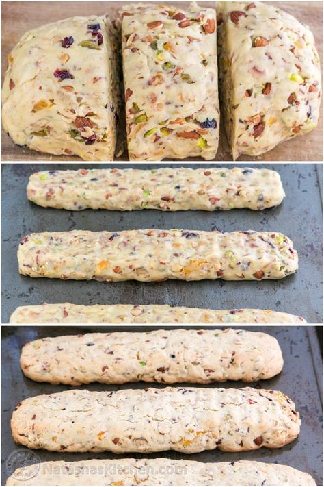 Jeweled Biscotti Recipe - THIS is the perfect holiday (or everyday!) cookie @natashaskitchen Holiday Biscotti, Best Biscotti Recipe, Christmas Biscotti, Easy Biscotti Recipe, Italian Biscotti, Almond Biscotti Recipe, Maltese Recipes, Italian Cookie Recipes, Italian Pastries