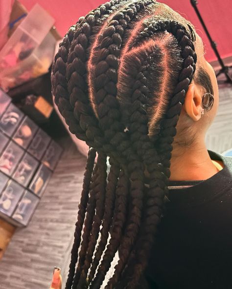 ~ Large Alicia Keys Braids🎀 ~ ~ DM TO BOOK✨ ~ DM FOR ANY QUESTIONS✨ ~ ~ ~ #hair #hairstylist #braider #pghhairstylist #pghbraider #straightbacks #stitchbraids Keys Braids, Braids Large, Alicia Keys Braids, Stitch Braids, Alicia Keys, Hair Inspo, Hair Stylist, Braids, Hair