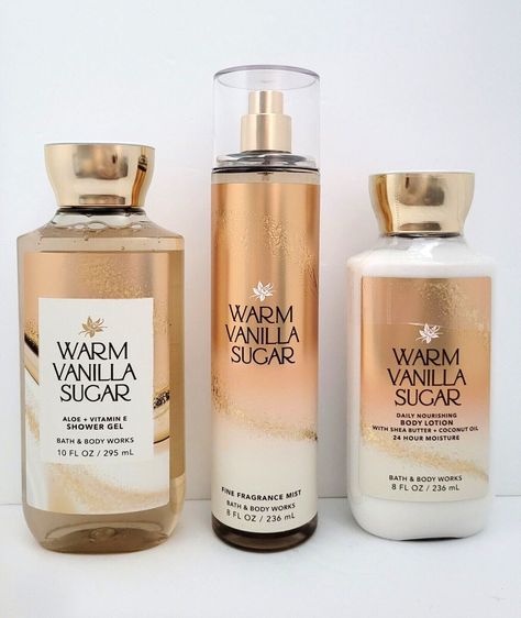 Bath & Body, Warm Vanilla Sugar Bath And Body Works, Warm Vanilla Perfume, Bath And Body Works Vanilla, Fragrance Vanilla, Bath And Body Works Set, Body Wash And Lotion, Profumo Victoria Secret, Warm Vanilla Sugar