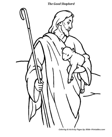 The Parable of The Good Shepherd 1 Jesus Coloring Pages, Sunday School Coloring Pages, Bible Activities For Kids, The Lost Sheep, Jesus Drawings, Bible Story Crafts, Afrique Art, Bible Verse Coloring, School Coloring Pages