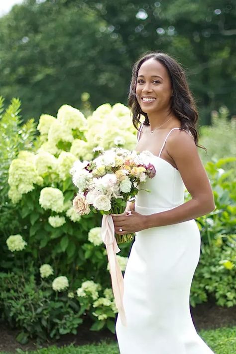 Bride With Lush Bridal Bouquet Cascading Wildflower Bridal Bouquet, Side Swept Curls, Black Wedding Hairstyles, Wedding Hairstyles Bride, Braided Hairstyles For Wedding, Black Bridal, Hudson Valley Wedding, Elegant Updo, Bridal Comb