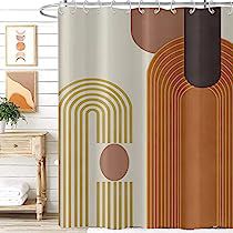 Mid Century Shower Curtain, Extra Long Shower Curtain, Geometric Shower Curtain, Long Shower Curtains, Amazing Showers, Mid Century Minimalist, Mid Century Modern Minimalist, Abstract Shower Curtain, Modern Shower Curtains