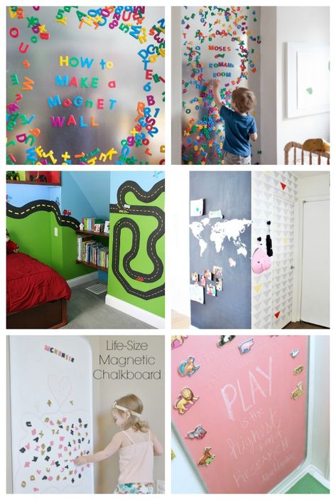 magnetic paint Magnetic Wall Paint, Magnetic Paint Ideas, Colored Chalkboard Paint, Toy Room Ideas, Magnetic Chalkboard Paint, Kids Toy Room, Colouring Wall, Magnetic Paint, Art Guide