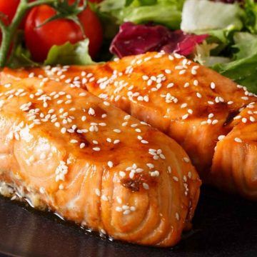 Hibachi Salmon (Japanese Steakhouse Style) - IzzyCooking Maple Glazed Salmon, Ian Smith, Salmon Glaze Recipes, Salmon Soy Sauce, How To Make Meatballs, Salmon Steak, Honey And Soy Sauce, Healthy Salmon Recipes, Healthy Salmon