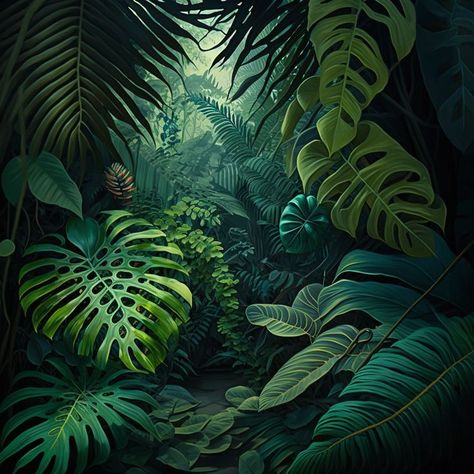 Jungle Forest Illustration, Aztec Jungle Art, Jungle Foliage Illustration, Amazon Rainforest Illustration, Jungle Art Print, Jungle Photo Backdrop, Jungle Design Graphic, Amazon Jungle Photography, Jungle Asethic