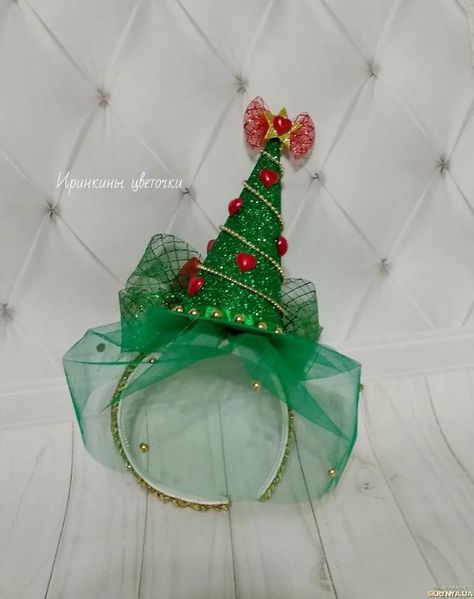 Christmas Hair Bows Diy, Christmas Headband Diy, Diy Christmas Hats, New Year Diy, Retro Christmas Tree, Diy Christmas Ornaments Easy, Ugly Xmas Sweater, Christmas Headband, Baby Ornaments