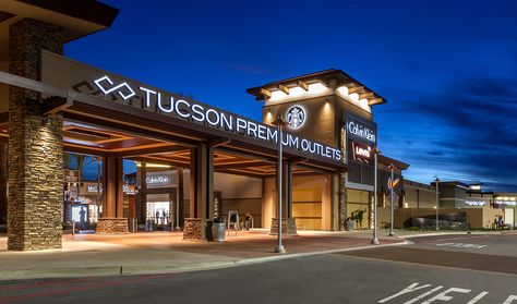 Tucson Restaurants, Mall Facade, Retail Facade, Retail Architecture, Strip Mall, Facade Architecture Design, Outlet Mall, Premium Outlets, Retail Park