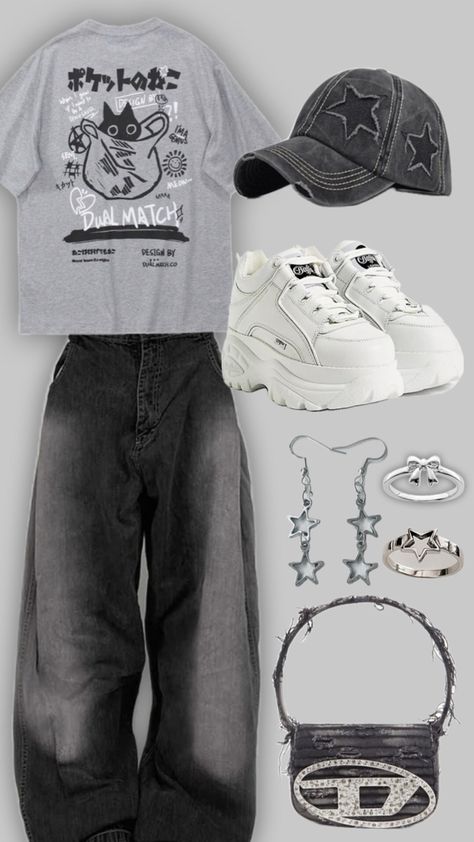 Baggy Outfit Ideas, Baggy Clothes, Trendy Outfits For Teens, Tomboy Outfits, Tomboy Style Outfits, Baggy Pants, Swaggy Outfits, Simple Trendy Outfits, Tomboy Fashion