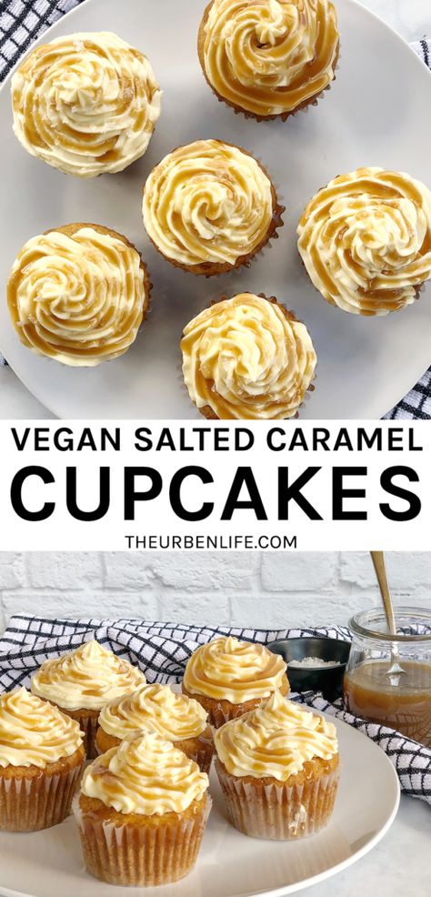 Vegan Caramel Sauce, Vegan Buttercream Frosting, Vegan Salted Caramel, Dessert Charcuterie, Vegan Buttercream, Salted Caramel Cupcakes, Dairy Recipes, Caramel Cupcakes, Vegan Baking Recipes