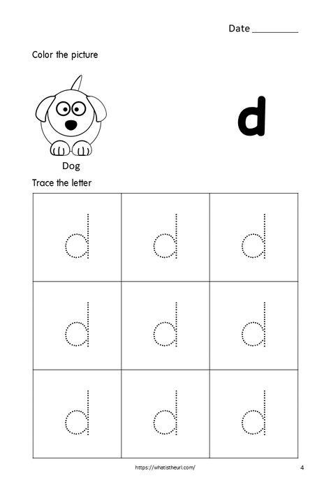 Preschool Alphabet Letters, Letter D Worksheet, Letter Tracing Printables, Small Alphabets, Toddler Homeschool, Letter Worksheets, Jolly Phonics, Letters For Kids, Spring Coloring Pages