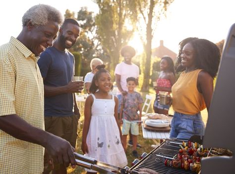 Multi generation black family barbecue, grandad grilling Jamaican Curry Chicken, Family Bbq, Lower Your Cholesterol, Black Family, Cookout Food, Curry Chicken Recipes, Family Cooking, Family Bonding, Black Families