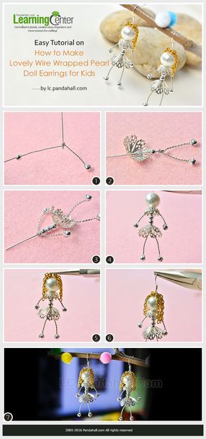 Easy Tutorial on How to Make Lovely Wire Wrapped Pearl Doll Earrings for Kids from LC.Pandahall.com Tutorial Earrings, Wire Wrapped Pearl, Doll Earrings, Earrings For Kids, Anting Manik, Pinterest Tutorials, Earrings Tutorial, Wire Jewellery, Doll Jewelry