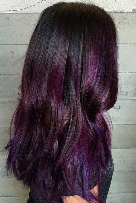 Cool Ideas of Purple Ombre Hair ★ See more: http://glaminati.com/cool-ideas-purple-ombre-hair/ Purple Hair Color Ombre, Ombre Hair Ideas, Brown Ombre Hair Color, Brown Hair With Blonde, Best Ombre Hair, Blonde Pink, Purple Ombre Hair, Dark Purple Hair, Trending Hair