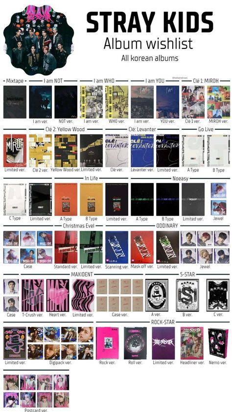 Straykids Gift Ideas, Straykids Album Collection, Straykids Albums, Stray Kids Cards, Kpop Wishlist, Straykids In, Collector Cards, Pop Collection, Album Design