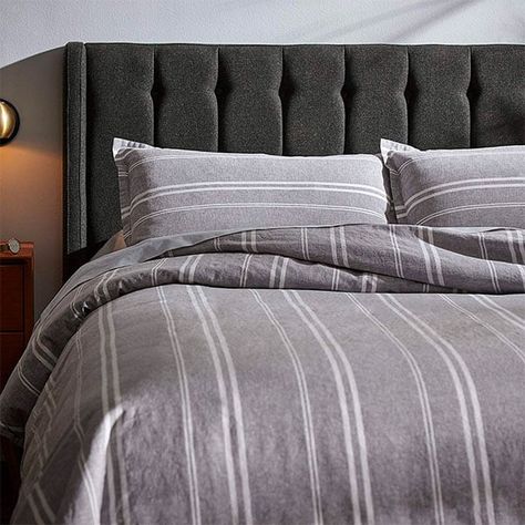 The 13 Best Picks for Masculine Bedding: Comforters, Duvet Covers, and Blankets for Men with Style | Primer Blankets For Men, Masculine Bedding, Men With Style, Bed Clothes, Textured Duvet Cover, Textured Duvet, Rustic Bedroom Design, Guest Bedroom Design, Modern Duvet Covers