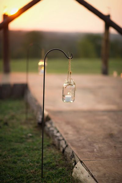 mason jar lighting idea Wedding Church Aisle, Garden Path Lighting, Wedding Walkway, Outdoor Lighting Ideas, Hanging Mason Jars, Garden Wedding Decorations, Wedding Plan, Wedding Set Up, Small Intimate Wedding