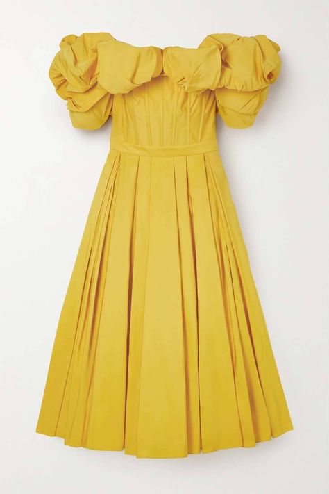 Dress Trends 2023, Bright Clothes, Ombre Maxi Dress, Bright Outfits, Yellow Midi Dress, Reformation Dress, Dress Orange, Runway Trends, Satin Maxi Dress