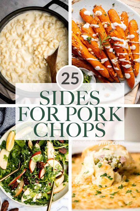 25 Side Dishes for Pork Chops - Ahead of Thyme Grilled Pork Chop Dinner Ideas, Pork Chop Dinner Ideas Sides, Pork Loin Side Dishes, Pork Chop Sides, Pork Tenderloin Side Dishes, Side Dishes For Pork Chops, Pork Chop Side Dishes, Side Dishes For Pork, Pork Tenderloin Sides