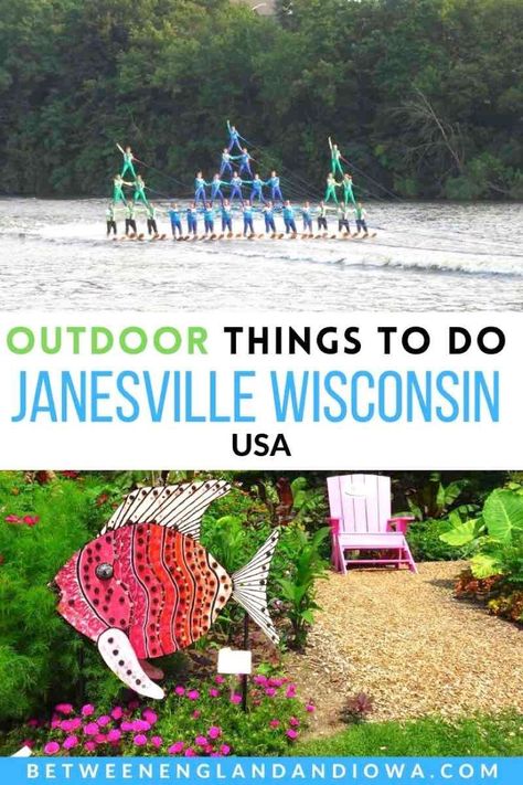 Outdoor Things To Do In Janesville Wisconsin USA | Things to do in Wisconsin | Midwest Travel | Wisconsin Water Ski Shows | Ice Ace Trail | Ski Display, Wisconsin Waterfalls, Fond Du Lac Wisconsin, Janesville Wisconsin, Secret Passageways, Harbor Town, Rv Parks And Campgrounds, Midwest Travel, Wisconsin Travel