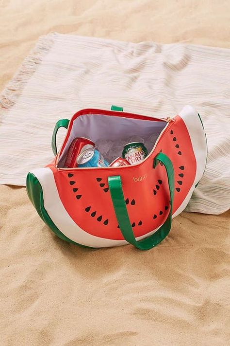 This waterproof watermelon-shaped bag will keep up to 42 lbs of your favorite drinks + snacks cool. Watermelon Cooler, Watermelon Party, Cool Things, Beach Essentials, Cooler Bag, Beach Accessories, Beach Bum, Beach Babe, Summer Essentials