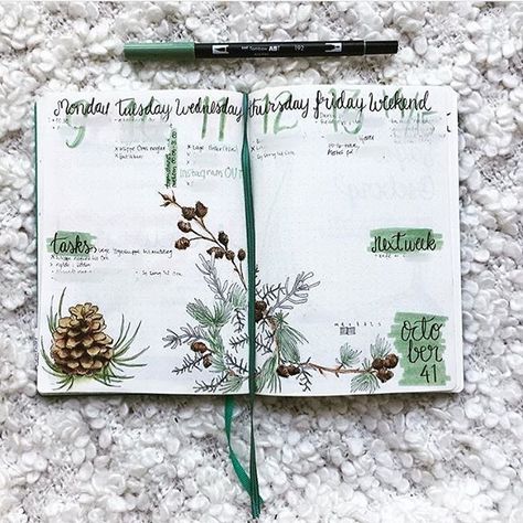 Weekly planner. Weekly Log. Daily Log. Wochenplaner. Nature Design. Bullet Journal Banners, Bullet Journal Page, Planner Notes, Bullet Journal Hacks, Bullet Journal Notebook, Prima Marketing, Bullet Journal Themes, Bullet Journal Art, Journal Themes