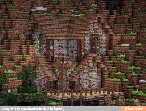 Minecraft :) Minecraft House In Hill Ideas, Minecraft Hill Side House, Cave Side Minecraft House, Minecraft Houses On Hill, Minecraft House Built Into Hill, Minecraft Houses Built Into Mountain, Hill Houses Minecraft, Minecraft Hill House Ideas, Minecraft House Side Of Mountain