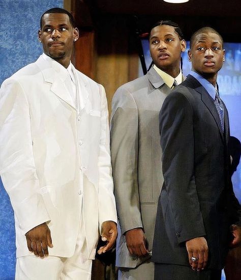 HoopingTalk on Instagram: "LeBron James, Carmelo Anthony and Dwyane Wade • 2003 NBA Draft (June 26, 2003)" Lebron James Draft, 2003 Nba Draft, Lebron James 2003, Dwayne Wade, Carmelo Anthony, Dwyane Wade, Nba Draft, Dapper Gentleman, King James