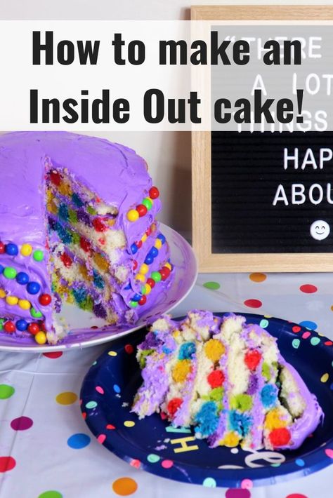 Inside Out cake - Disney in your Day Inside Out Movie Night Food, Inside Out Movie Night, Disney Party Food, Disney Party Foods, Inside Out Cake, Inside Out Party Ideas, Inside Out Birthday, Inside Out Movie, Disney Inspired Recipes