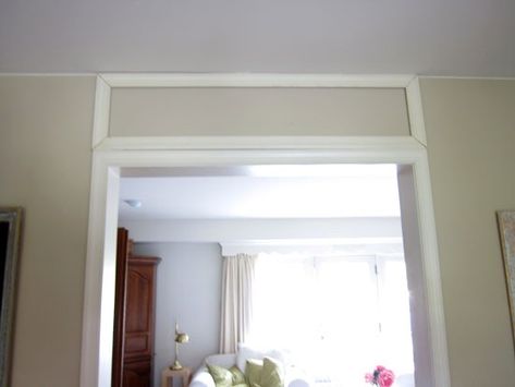 Easy to make fake transom window for over a doorway using a $5 mirror. Step-by-step photo tutorial | InMyOwnStyle.com Window Above Door, Bedroom Office Combo, Tv Gallery Wall, Door And Window Design, Doorway Decor, Transom Window, Fake Window, Mudroom Entryway, Faux Window