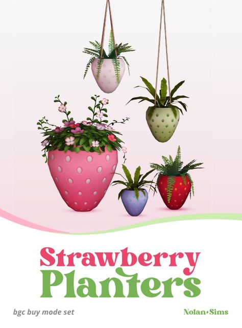 Strawberry Planters V2 Sims 4 Strawberry Furniture Cc, Sims 4 Sunberry, Sims 4 Cc Strawberry, Sims 4 Strawberry Cc, Strawberry Shortcake Sims 4 Cc, Sims 4 Cc Strawberry Earrings, Strawberry Planters, Maxis Match, Sims Mods