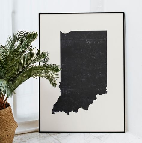 INDIANA PRINT STATE Posters Map Print Silhouette Hoosier - Etsy Indiana Map, State Posters, Living Room Poster, New York Poster, New Homeowner Gift, Personalized Posters, Family Art, Neutral Wall Art, Art Classroom