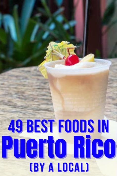 A Pina Colada in Puerto Rico Puerto Rican Food Authentic, Puerto Rican Recipes Authentic, Authentic Puerto Rican Recipes, Puerto Rican Foods, Puerto Rican Appetizers, Puerto Rican Mofongo, Pasteles Recipe, Coastal Food, Unique Drinks