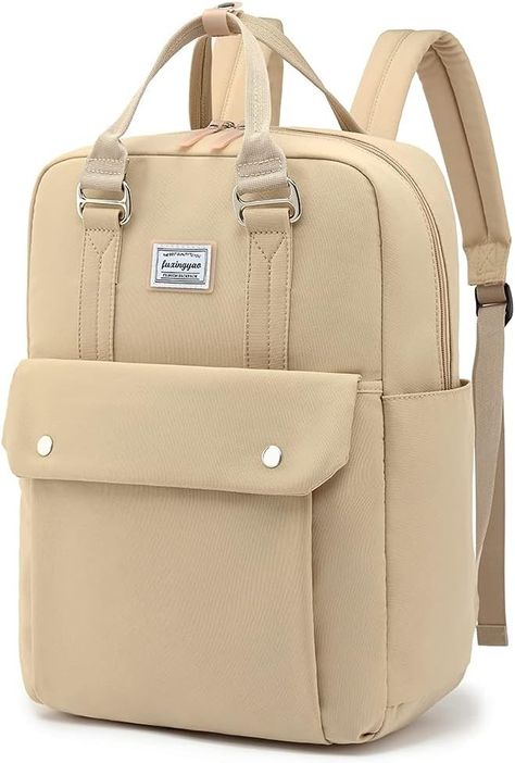 Amazon.com: FUXINGYAO Women Laptop Backpack, Durable Travel backpack with Headphone Cable Hole, Anti Theft Backpack for Fits 15.6 Inch Notebook, Beige : Electronics School Bags For Teens, Cloth Backpack, Bag College, Laptop Backpack Women, Backpack Outfit, Laptop Travel Bag, Simple Backpack, Business Backpack, Anti Theft Backpack