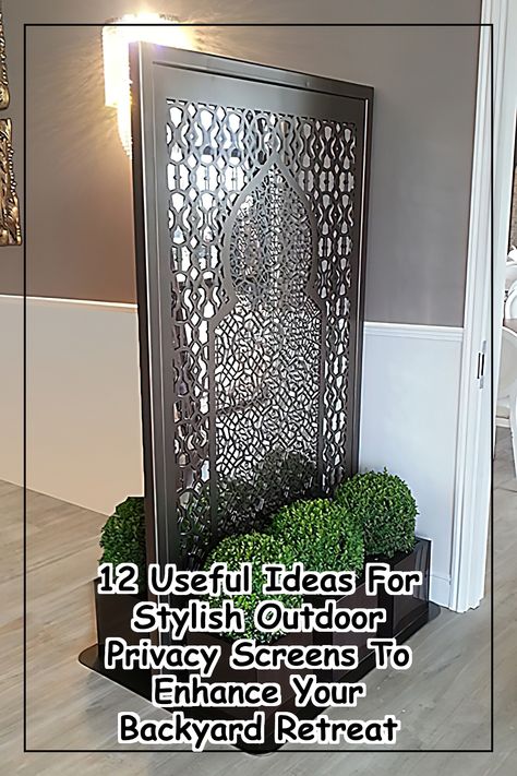 Transform your backyard into a serene retreat with our 12 useful ideas for stylish outdoor privacy screens. Discover creative designs that not only provide seclusion but also enhance the aesthetic of your outdoor space. From natural materials to modern structures, these outdoor privacy screens will elevate your garden's ambiance while offering the privacy you desire. Explore innovative solutions that blend functionality with style for your perfect outdoor oasis. Outdoor Privacy Screens, Screen Enclosures, Outdoor Screens, Useful Ideas, Privacy Screen Outdoor, Outdoor Privacy, Privacy Screens, Backyard Retreat, Privacy Screen