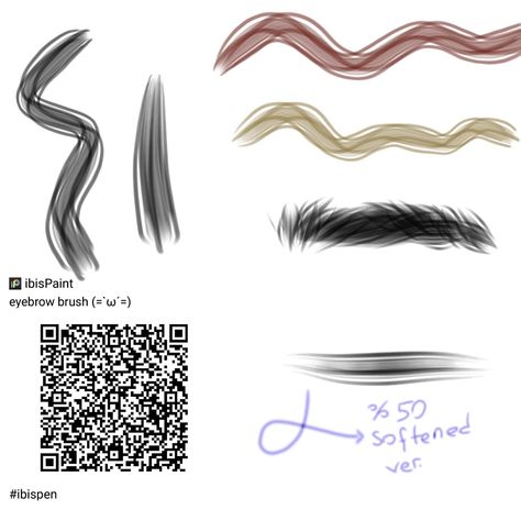 Ibis paint x eyebrow brush qr code Ibis Paint Brush Code Eyebrows, Lash Brush Ibis Paint, Eyebrow Brush Ibis Paint, Brush Qr Code, Ibis Pens, Smudge Edit, Brush Codes, Snake Scales, Ibis Paint X